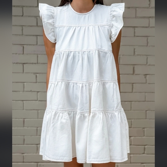 Altar'd State Dresses & Skirts - Altar’d State White Denim Dreams Dress Size Medium in excellent condition.